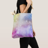 Farbenfrohe Regenbogengalaxie-Muster Tasche (Von Nahem)