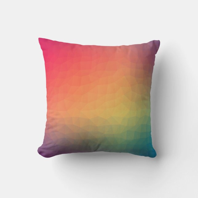 Farbenfrohe Regenbogengeometrie Kissen (Vorderseite)