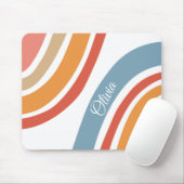 Farbenfrohe Regenbogengestaltung im Retrostil Mousepad (Mit Mouse)