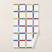 Farbenfrohe Regenbogengitter mit negativem Raum Badhandtuch Set (Handtuch)