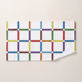 Farbenfrohe Regenbogengitter mit negativem Raum Badhandtuch Set (Handtuch)