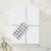 Farbenfrohe Regenbogengitter mit negativem Raum Geschenkanhänger (Mit Garn)