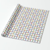 Farbenfrohe Regenbogengitter mit negativem Raum Geschenkpapier (Ungerollt)