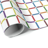Farbenfrohe Regenbogengitter mit negativem Raum Geschenkpapier (Rolleneckpunkt)