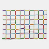 Farbenfrohe Regenbogengitter mit negativem Raum Geschirrtuch (Horizontal)