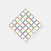 Farbenfrohe Regenbogengitter mit negativem Raum Serviette (Ecke)