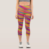 Farbenfrohe Regenbogenglanz Capri Leggings (Vorderseite)