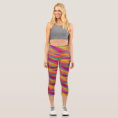 Farbenfrohe Regenbogenglanz Capri Leggings (Vorderseite)