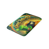 Farbenfrohe Regenbogengold St. Patrick's Day Badematte (Schrägansicht)
