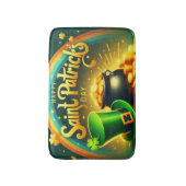 Farbenfrohe Regenbogengold St. Patrick's Day Badematte (Vorderseite Vertikal)