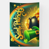 Farbenfrohe Regenbogengold St. Patrick's Day Banner (Vertikal)