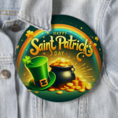 Farbenfrohe Regenbogengold St. Patrick's Day Button (Beispiel)
