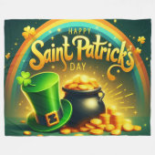 Farbenfrohe Regenbogengold St. Patrick's Day Fleecedecke (Vorderseite (Horizontal))