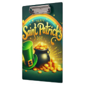 Farbenfrohe Regenbogengold St. Patrick's Day Klemmbrett (Links)