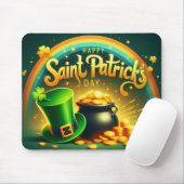 Farbenfrohe Regenbogengold St. Patrick's Day Mousepad (Mit Mouse)