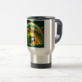 Farbenfrohe Regenbogengold St. Patrick's Day Reisebecher (VorderseiteRechts)