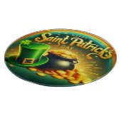 Farbenfrohe Regenbogengold St. Patrick's Day Schneidebrett (Ecke)
