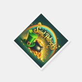 Farbenfrohe Regenbogengold St. Patrick's Day Serviette (Ecke)