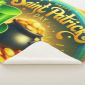 Farbenfrohe Regenbogengold St. Patrick's Day Sherpadecke (3/4)