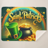 Farbenfrohe Regenbogengold St. Patrick's Day Sherpadecke (Vorderseite (Horizontal))