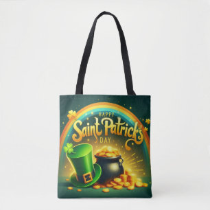 Farbenfrohe Regenbogengold St. Patrick's Day Tasche