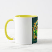 Farbenfrohe Regenbogengold St. Patrick's Day Tasse (Links)