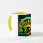 Farbenfrohe Regenbogengold St. Patrick's Day Tasse (Vorderseite Links)