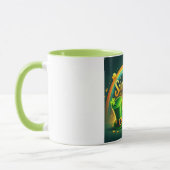 Farbenfrohe Regenbogengold St. Patrick's Day Tasse (Links)