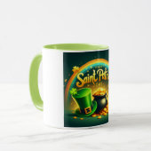 Farbenfrohe Regenbogengold St. Patrick's Day Tasse (Vorderseite Links)