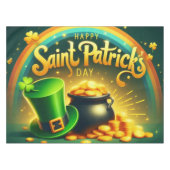 Farbenfrohe Regenbogengold St. Patrick's Day Tischdecke (Vorderseite (Horizontal))