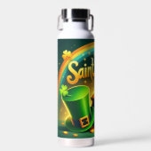 Farbenfrohe Regenbogengold St. Patrick's Day Trinkflasche (Vorne)