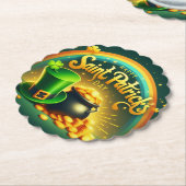Farbenfrohe Regenbogengold St. Patrick's Day Untersetzer (angewinkelt)