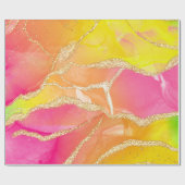 Farbenfrohe Regenbogenhalterung Pink und Orange un Geschenkpapier (Flach)