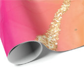 Farbenfrohe Regenbogenhalterung Pink und Orange un Geschenkpapier (Rolleneckpunkt)