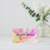 Farbenfrohe Regenbogenhandschrift Beruflich geschr Visitenkarte (Stehend Vorderseite)