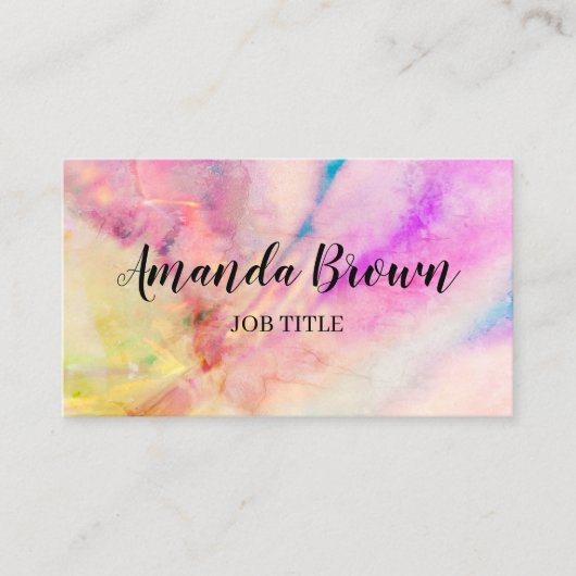 Farbenfrohe Regenbogenhandschrift Beruflich geschr Visitenkarte (Vorderseite)