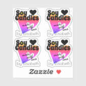 Farbenfrohe Regenbogenhaut aus Liebe Sojaskerzen Aufkleber (Blatt)