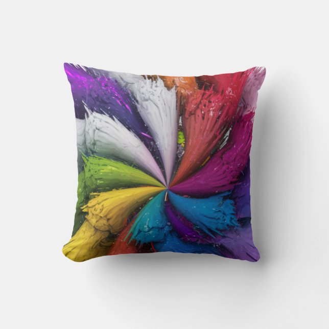 Farbenfrohe Regenbogenhaut Kissen (Vorderseite)