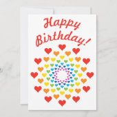 Farbenfrohe Regenbogenherzen Einladung (Vorderseite)