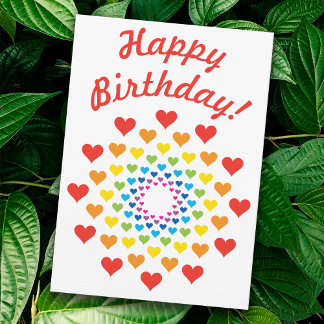 Farbenfrohe Regenbogenherzen Einladung