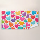 Farbenfrohe Regenbogenherzen Valentines Badehandtuch (Badehandtuch)