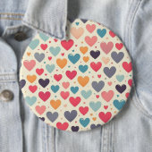 Farbenfrohe Regenbogenherzen Valentines Button (Beispiel)