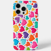 Farbenfrohe Regenbogenherzen Valentines Case-Mate iPhone Hülle (Rückseite)