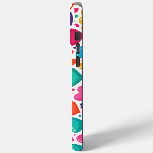 Farbenfrohe Regenbogenherzen Valentines Case-Mate iPhone Hülle (Rückseite / Links)