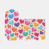 Farbenfrohe Regenbogenherzen Valentines Geschenkschachtel (Ungefaltet)
