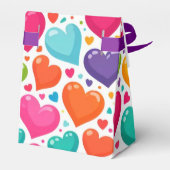 Farbenfrohe Regenbogenherzen Valentines Geschenkschachtel (Rückseite)