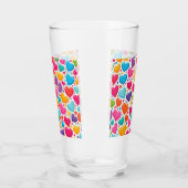 Farbenfrohe Regenbogenherzen Valentines Glas (Links)