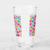 Farbenfrohe Regenbogenherzen Valentines Glas (Rechts)