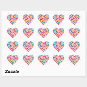 Farbenfrohe Regenbogenherzen Valentines Herz-Aufkleber (Blatt)