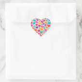 Farbenfrohe Regenbogenherzen Valentines Herz-Aufkleber (Tasche)